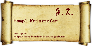 Hampl Krisztofer névjegykártya